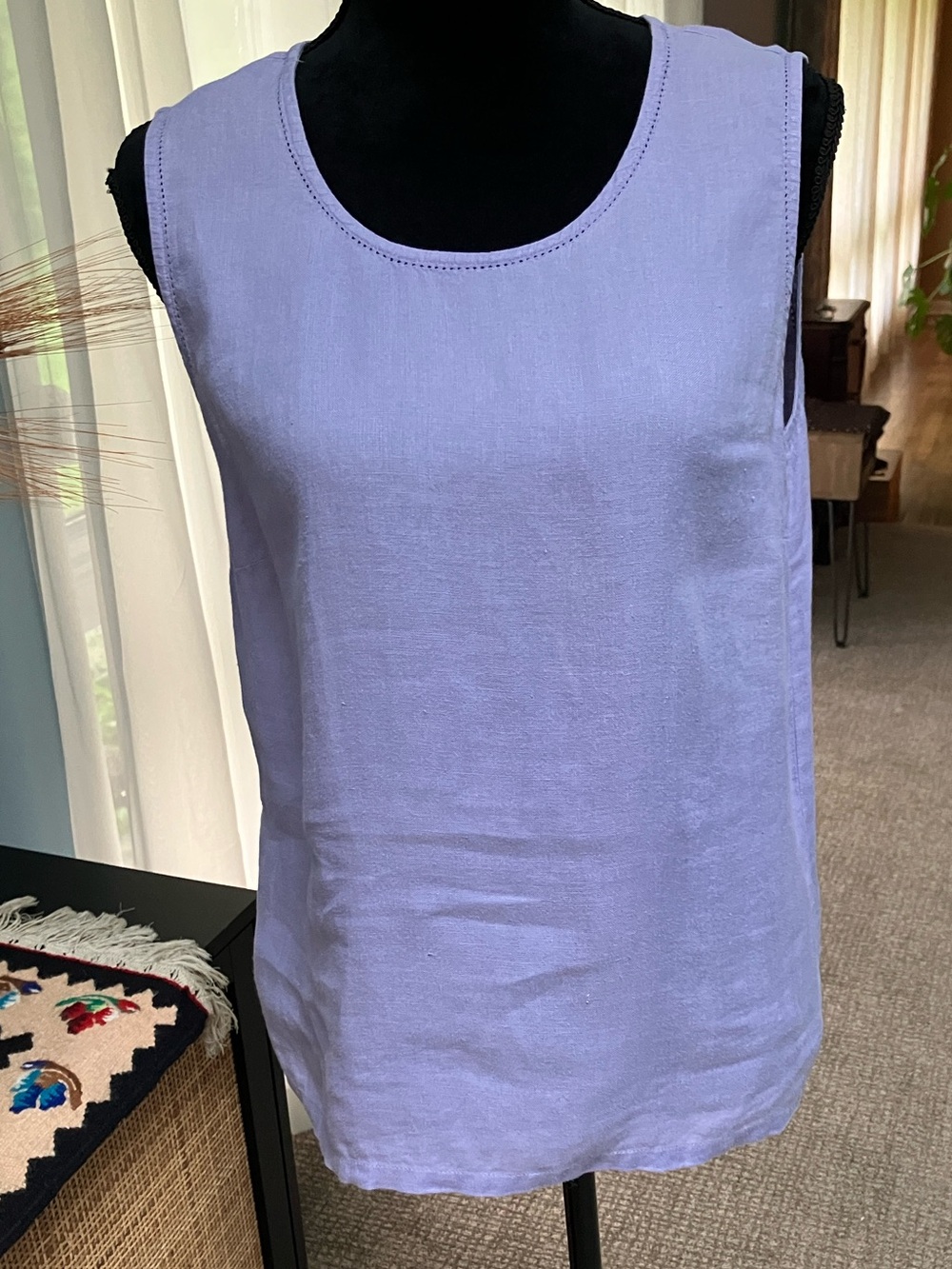 Vintage Talbots Lavender Irish Linen Sleeveless Tank Size 16